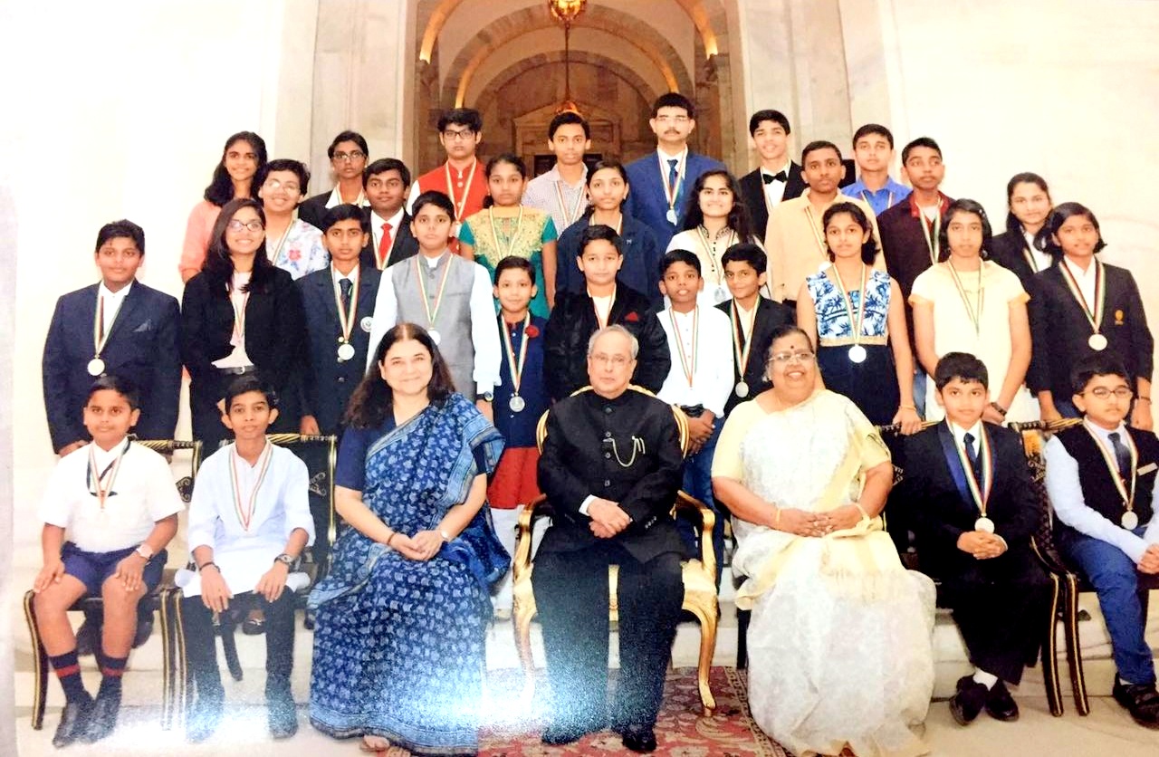 National Child Award winners with President Pranab Mukherjee