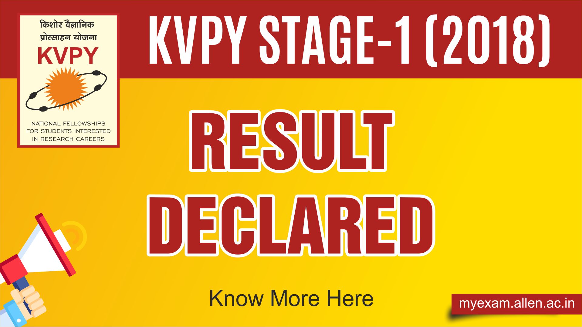 KVPY 2018 Stage I Result