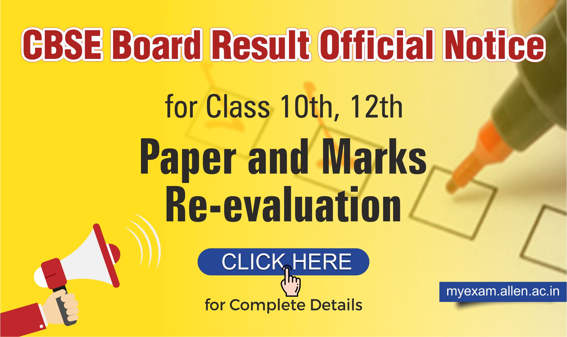 official notice for Revaluation of Class 10th & 12th Examination Marks 2019