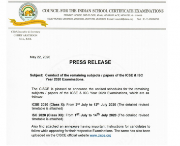 icse isc exam new dates