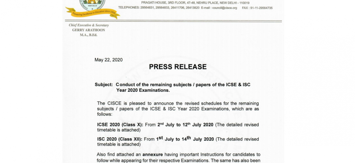 icse isc exam new dates