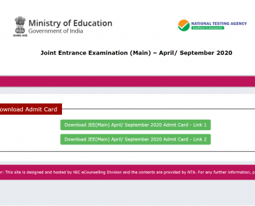 jee main 2020 admit cards