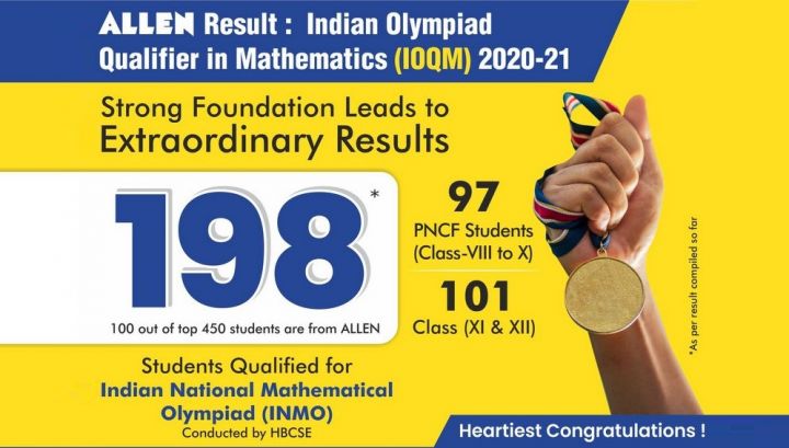 IOQM 2020-21 Result: 198 students of ALLEN Career Institute qualified ...