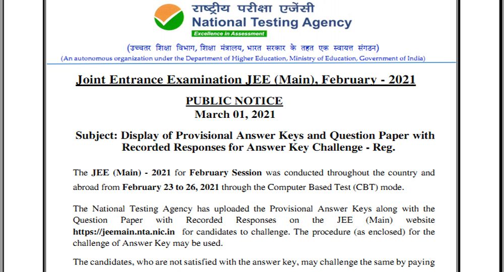 jee main 2021 ans key