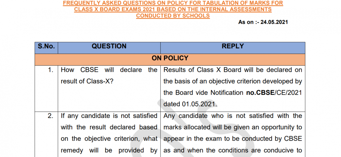 cbse 10th board marksheet policy