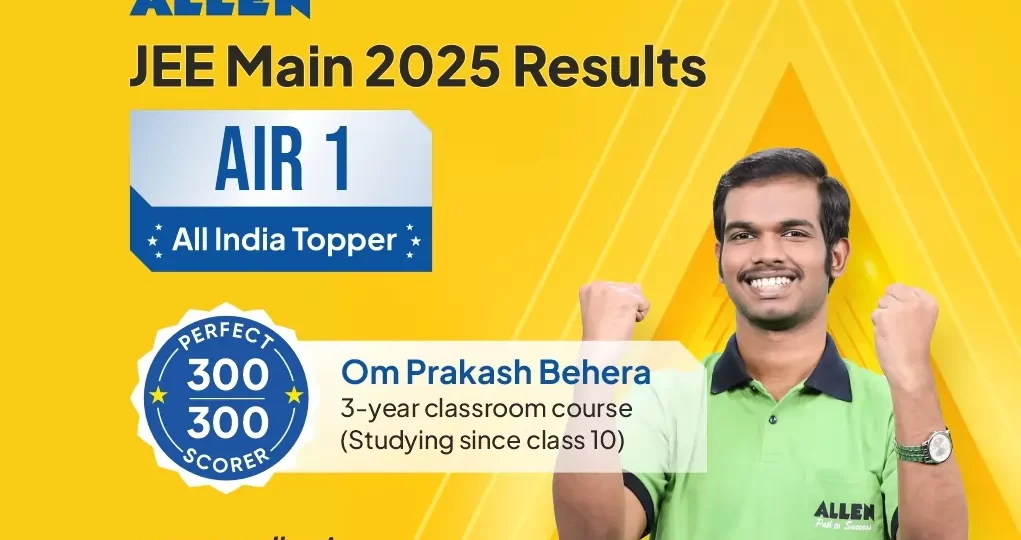 JEE Main 2025 ALLEN's Om Prakash Behera is AIR-1