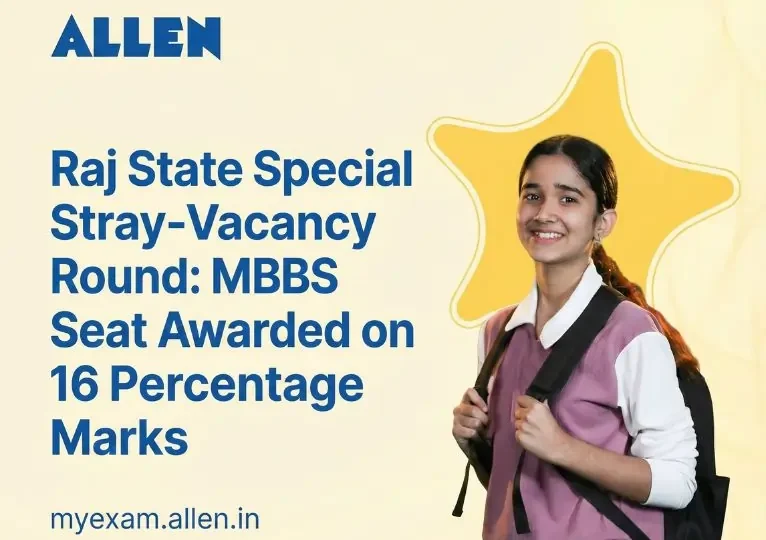 Raj State Special Stray-Vacancy Round MBBS Seat Awarded on 16 Percentage Marks