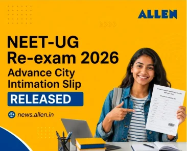 NEET-UG 2026 Re-exam Advance City Intimation Slip Released