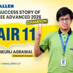 Success Story of JEE Advanced AIR-11 Nikunj Agarwal