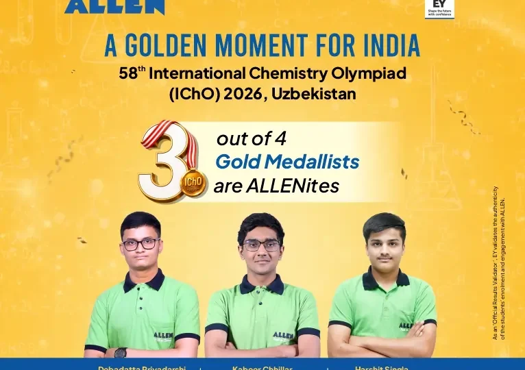ALLEN students win 3 out of 4 gold medals at the IChO, India ranks 1st.