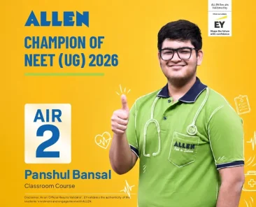 NEET-UG 2026 Re-exam – Allen’s Panshul Bansal is AIR-2
