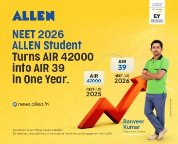 NEET 2026-Allen Student Turns AIR 42,000 into AIR 39 in One Year