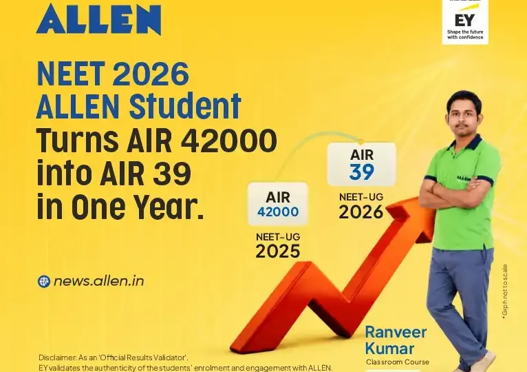 NEET 2026-Allen Student Turns AIR 42,000 into AIR 39 in One Year