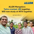 ALLEN Mangaluru Twins Cracked JEE Together, Will Now Study at NITK Together