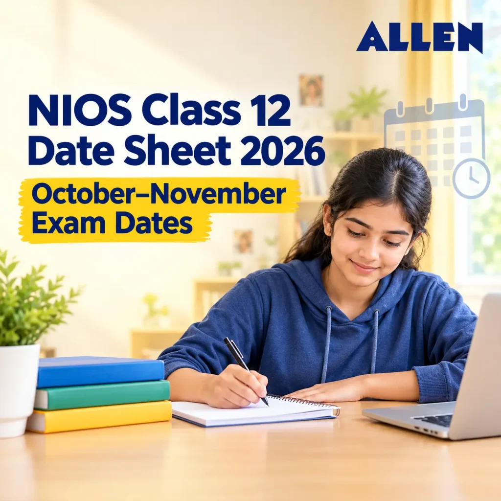 NIOS Class 12 Date Sheet 2026 October–November Exam Dates