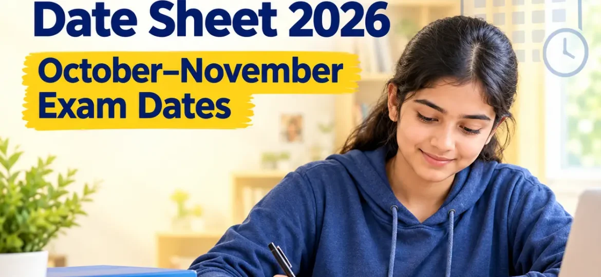NIOS Class 12 Date Sheet 2026 October–November Exam Dates